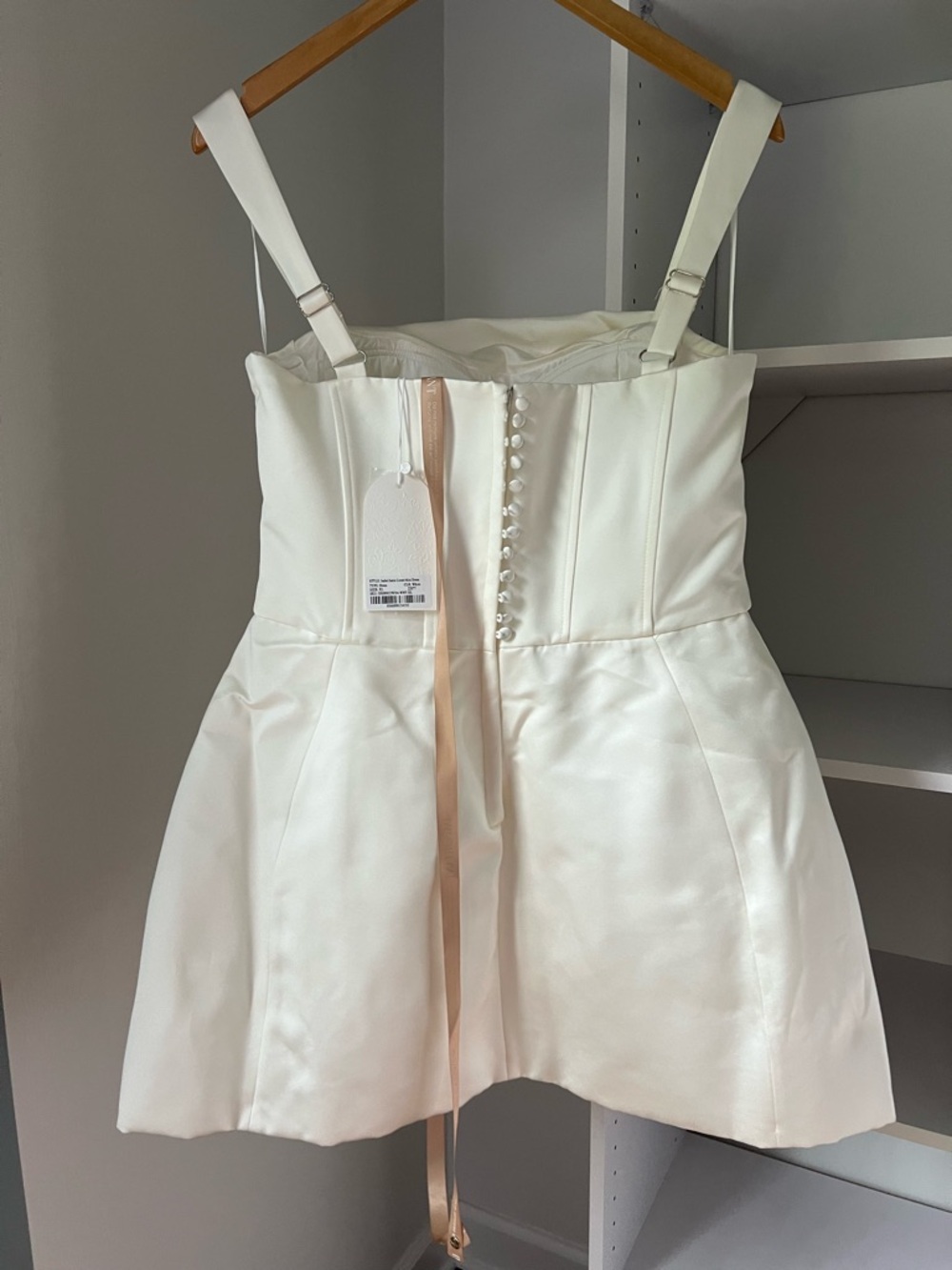 NWT Meshki “Isabel” Satin Corset Mini Dress - White - Picture 7 of 10